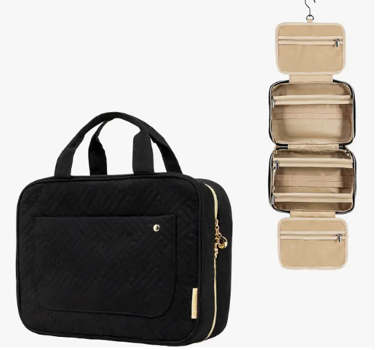 Black BAGSMART Large Toiletry Bag Travel Bag with Hanging Hook
